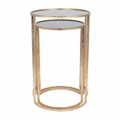 Pacific Lifestyle Pacific Veneziano Set Of 2 Nest Of Tables, Iron & Glass 11 Pacific Lifestyle Pacific Veneziano Set Of 2 Nest Of Tables, Iron & Glass -Dune Sales Store 30821749 alt03