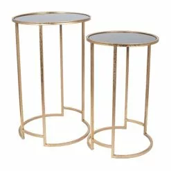 Pacific Lifestyle Pacific Veneziano Set Of 2 Nest Of Tables, Iron & Glass 12 Pacific Lifestyle Pacific Veneziano Set Of 2 Nest Of Tables, Iron & Glass -Dune Sales Store 30821749 alt04