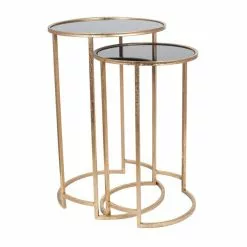 Pacific Lifestyle Pacific Veneziano Set Of 2 Nest Of Tables, Iron & Glass 13 Pacific Lifestyle Pacific Veneziano Set Of 2 Nest Of Tables, Iron & Glass -Dune Sales Store 30821749 alt05